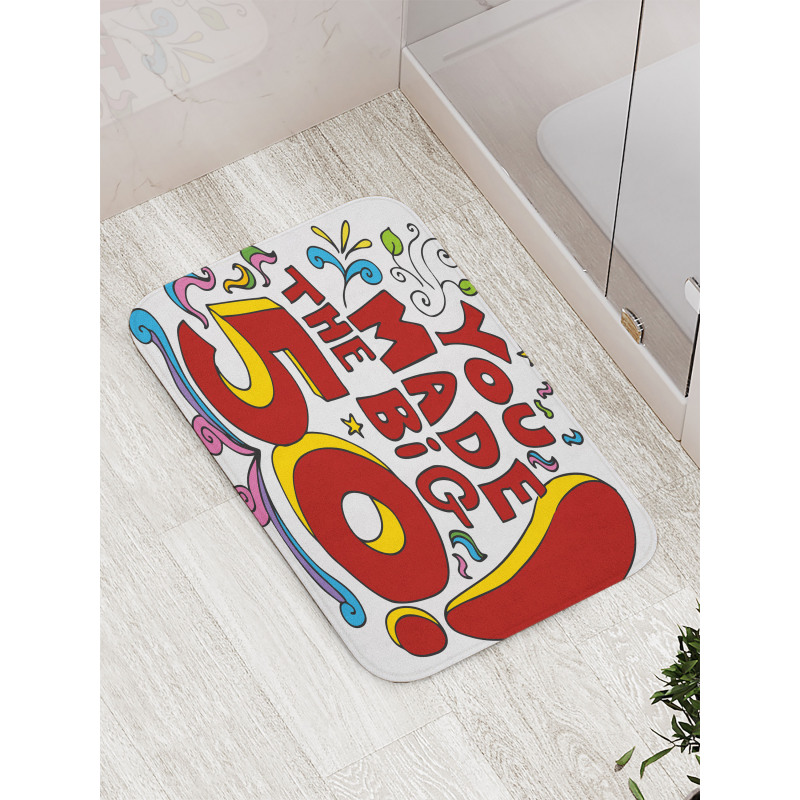 Colorful and Floral Bath Mat