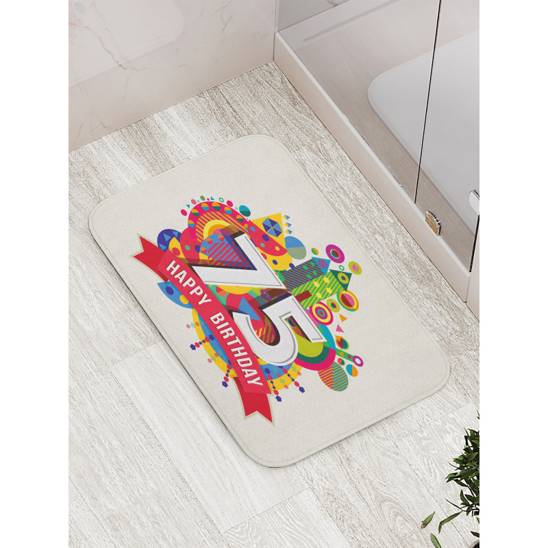 Geometrical Cartoon Bath Mat