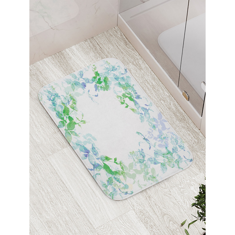 Spring Wreath Watercolor Bath Mat