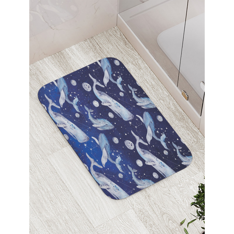 Whale Planet Cosmos Bath Mat