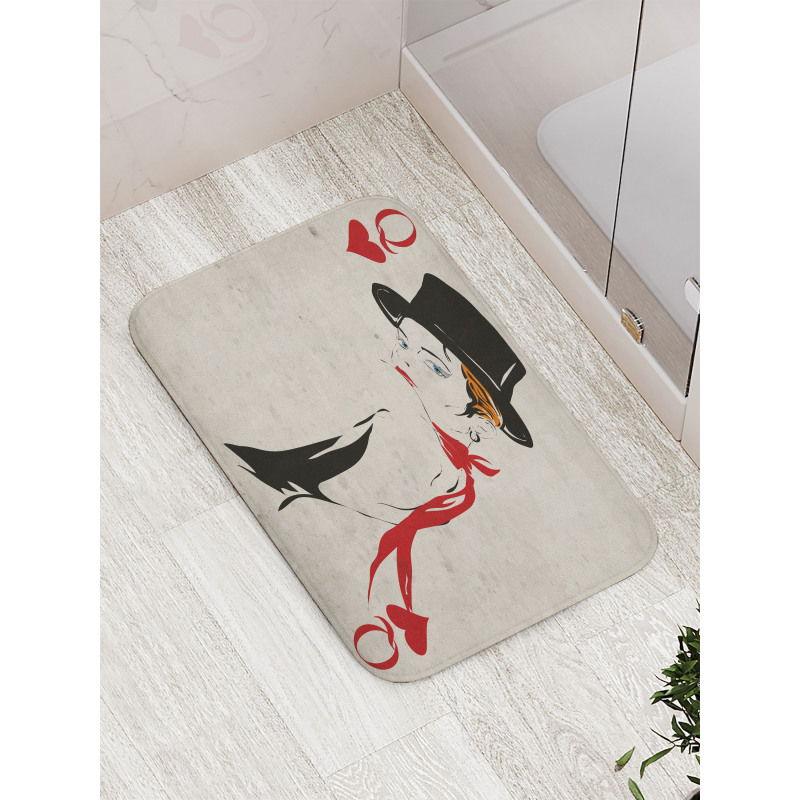 Retro Woman Card Ace Bath Mat