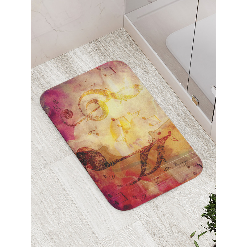 Colorful Notes Composition Bath Mat