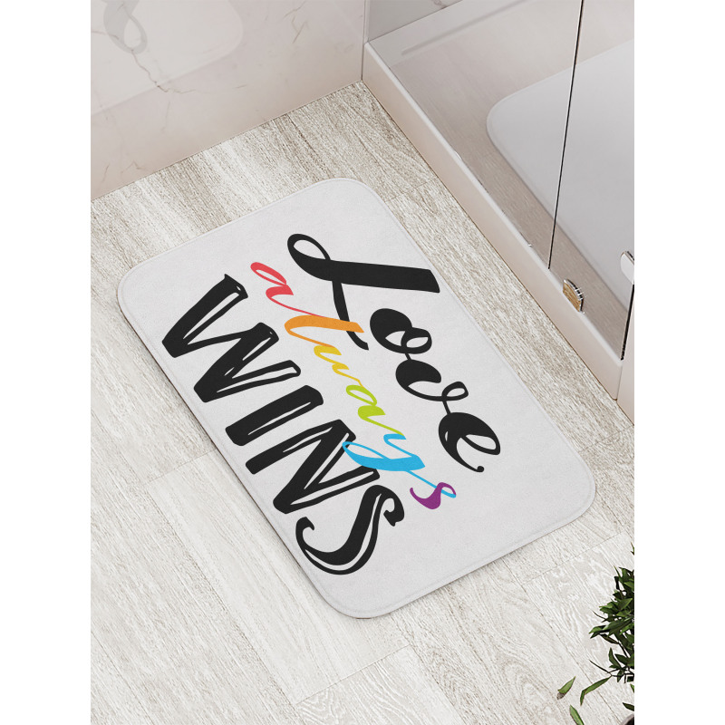 Love Always Wins Phrase Bath Mat