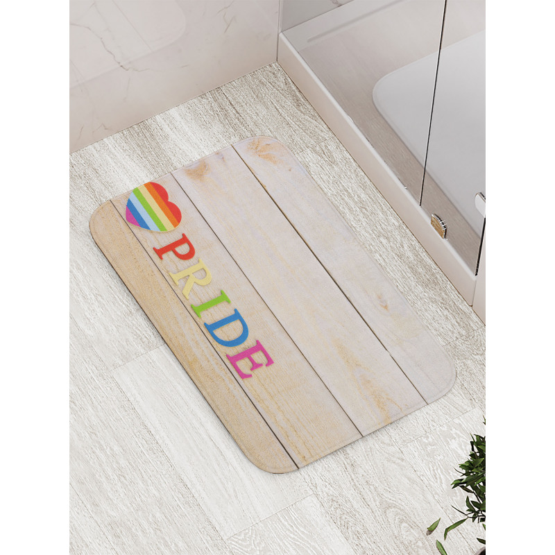 Heart Sign Colorful Love Bath Mat