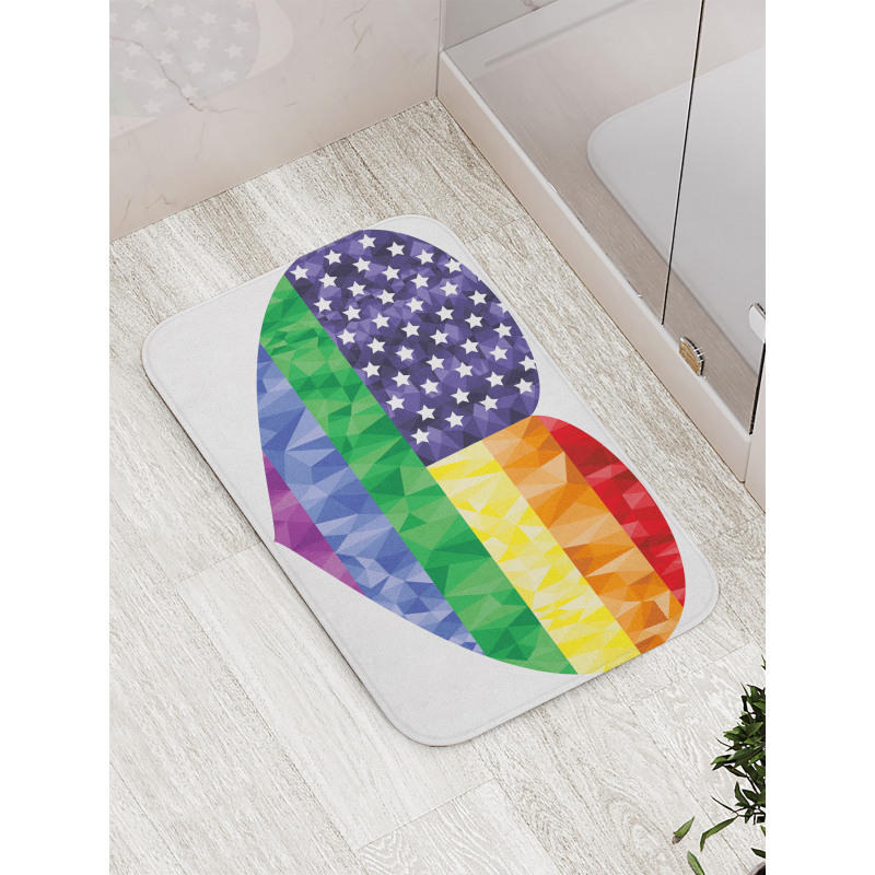 Heart Gay Flag Rainbow Art Bath Mat