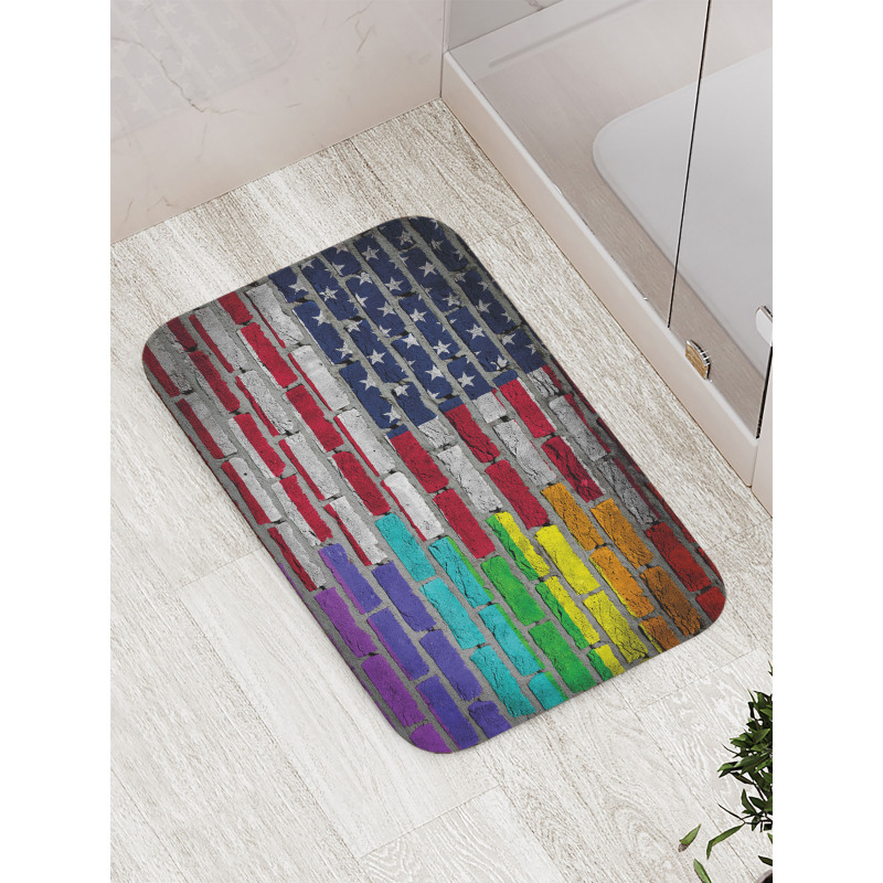 Brick Wall Pride Bath Mat