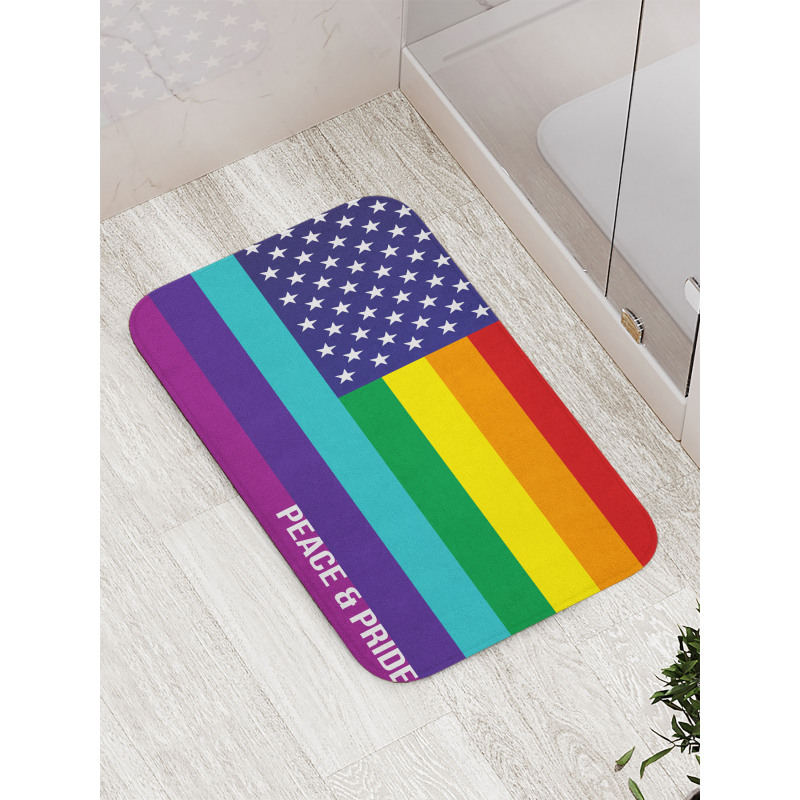 Stars Peace Pride Bath Mat