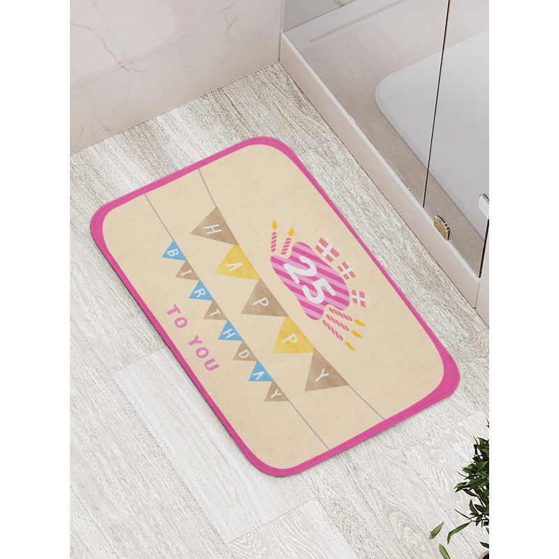 Flags Pink Frame Bath Mat