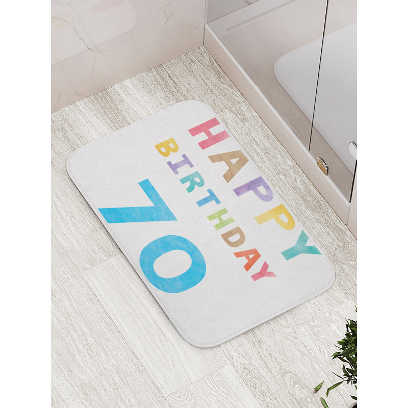 Abstract 70 Birthday Bath Mat