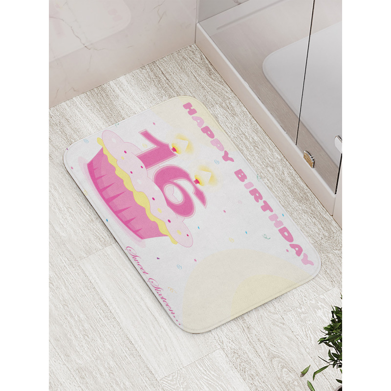 Cupcake Candle Girls Bath Mat