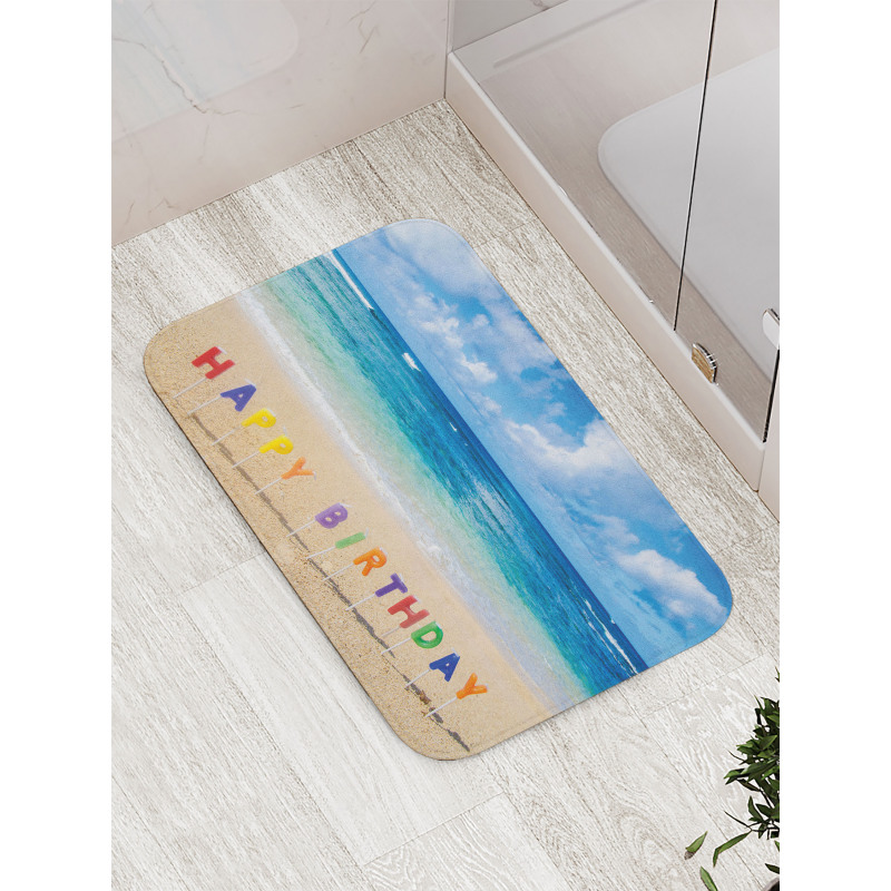 Happy Birthday Sign Bath Mat