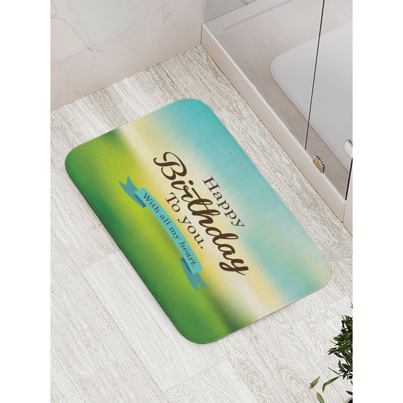 Sincere Greeting Blur Bath Mat