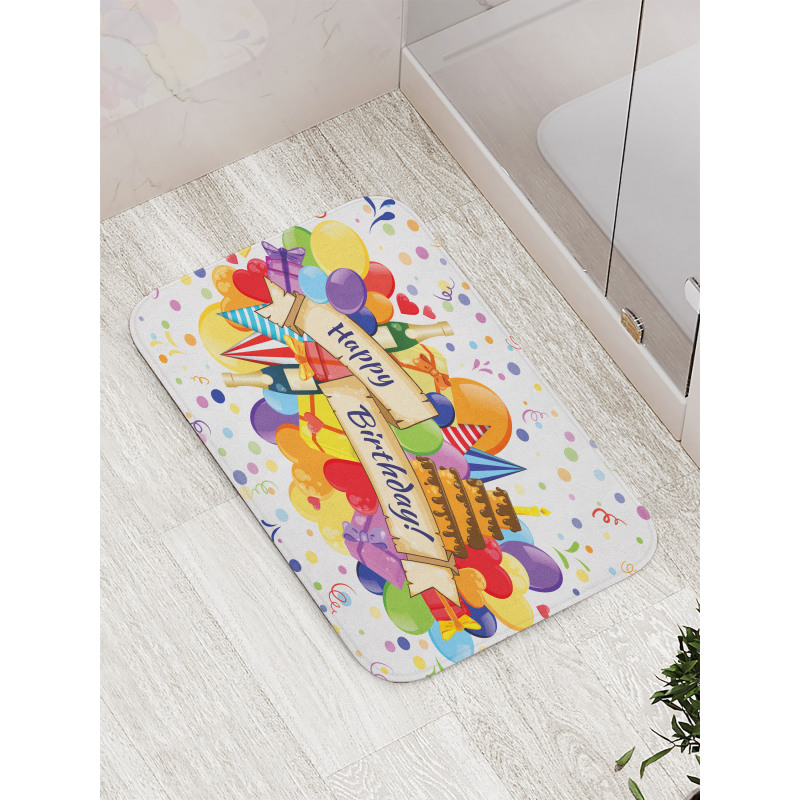 Drinks Cake Balloons Bath Mat