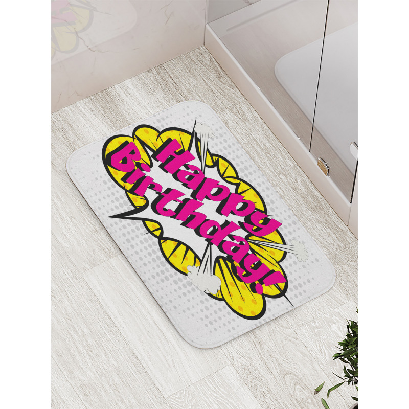 Pop Art Greeting Dots Bath Mat