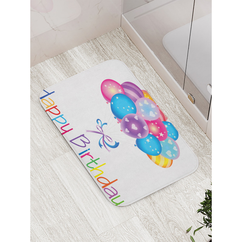 Balloon Bouquet Hearts Bath Mat