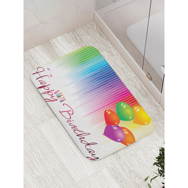 Balloon Greeting Candle Bath Mat