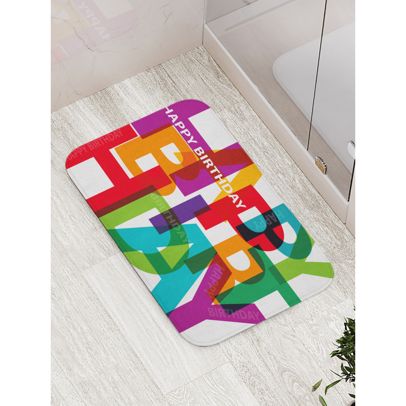 Broken Text Graphic Bath Mat