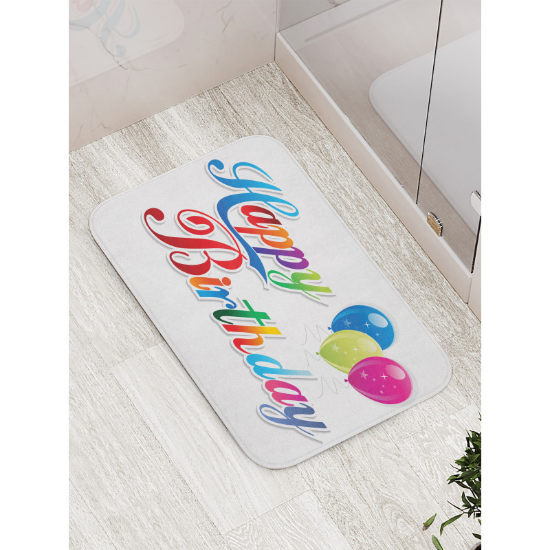 Modern Writing Balloon Bath Mat