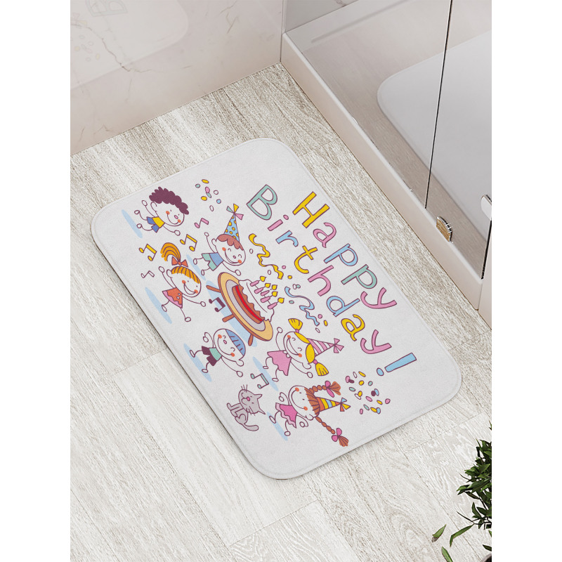 Kids Birthday Party Bath Mat