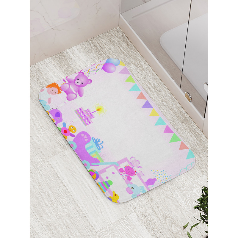 Baby Girl Birthday Bath Mat