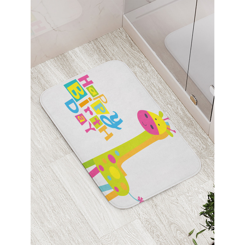 Birthday Baby Giraffe Bath Mat