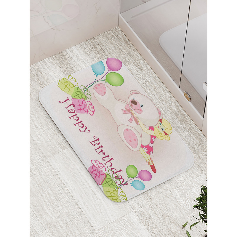 Girls Teddy Bears Bath Mat