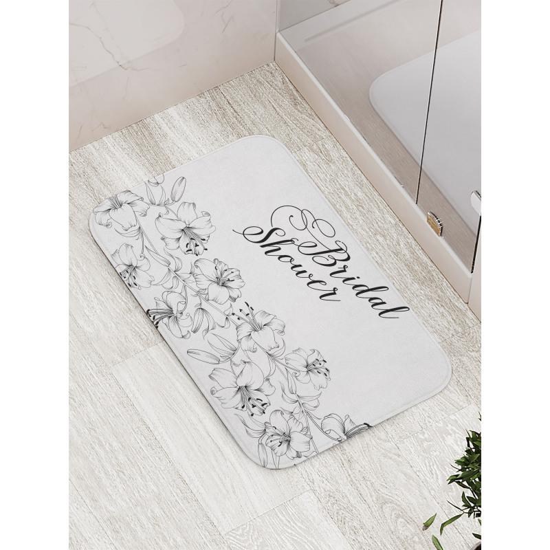 Bride Party Flowers Bath Mat