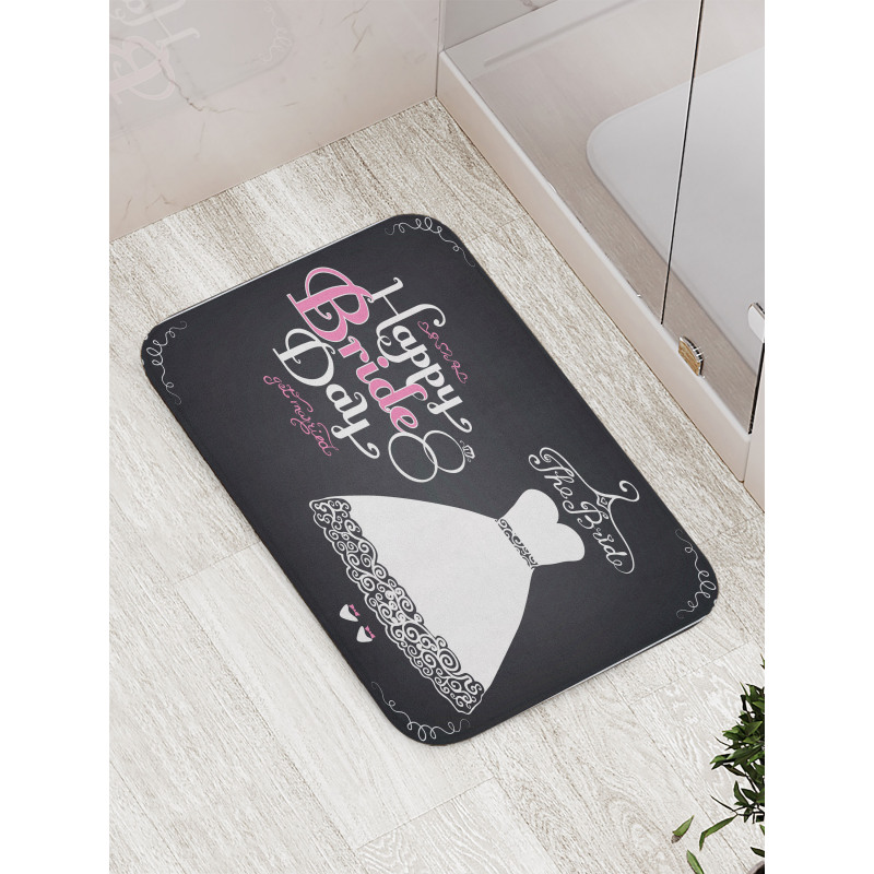 Happy Bride Day Words Bath Mat