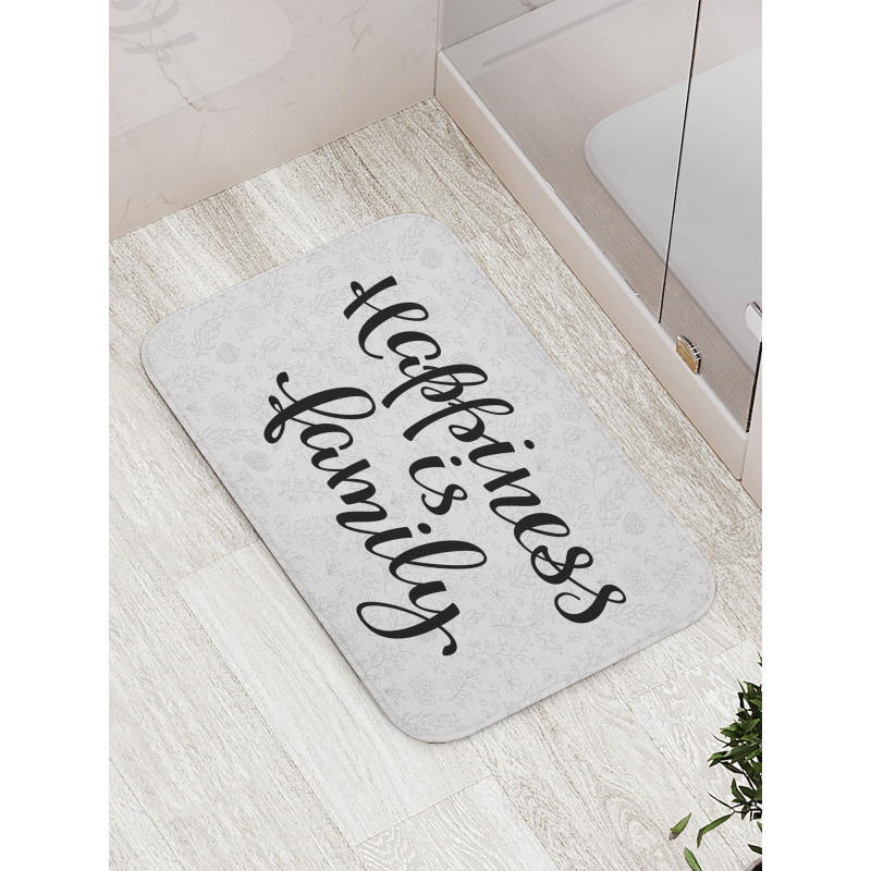 Happiness Phrase Bath Mat