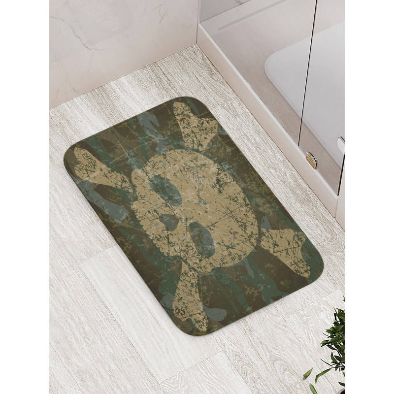 Rusty Aged Camo Design Bath Mat