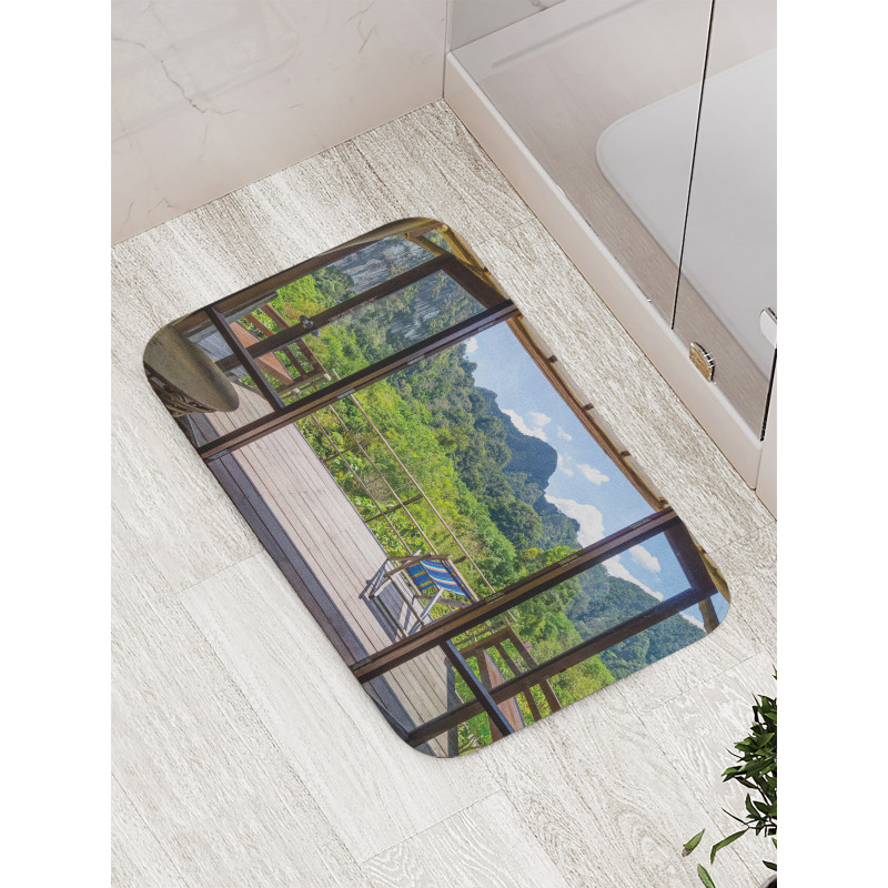 Sunny Day Mountain View Bath Mat