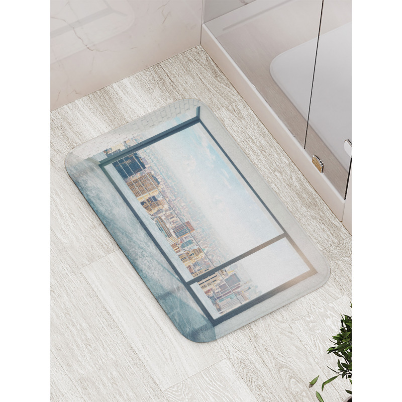 Empty Loft Cityscape Bath Mat