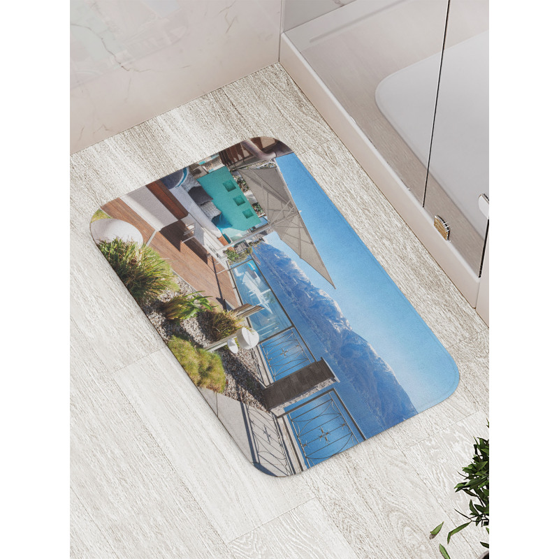 Snowy Mountain Ocean Bath Mat