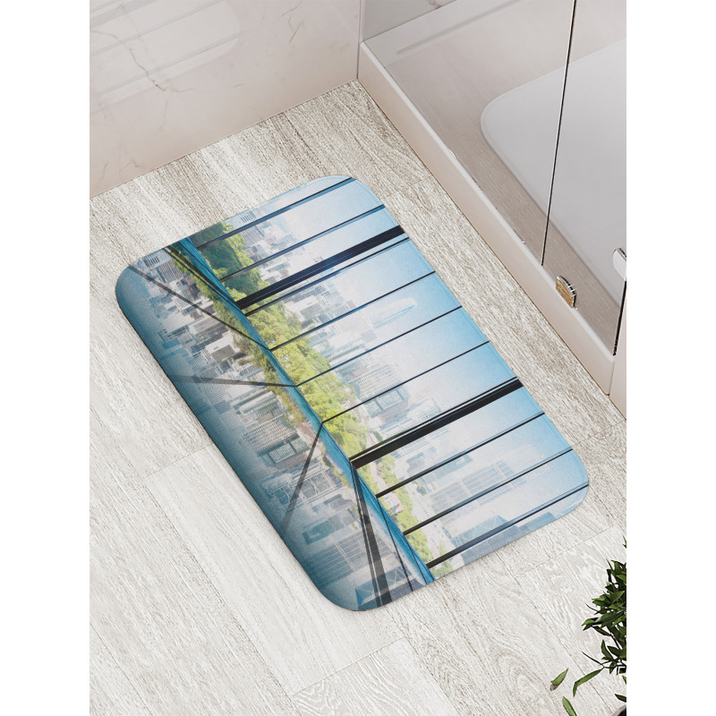 Skyscrapers City Scenery Bath Mat