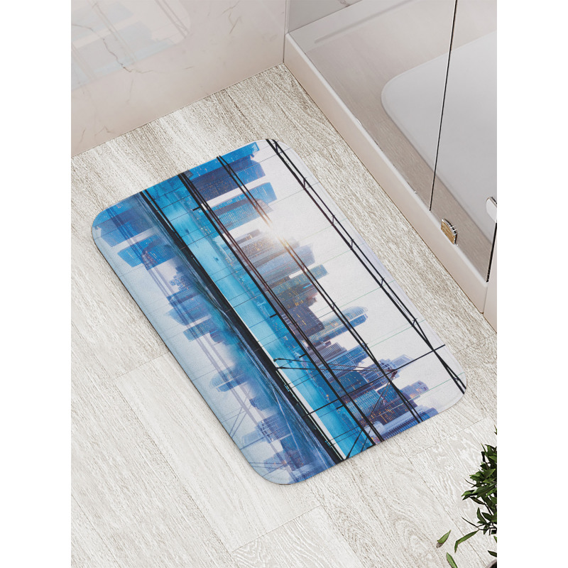 View with Skyscrapers Bath Mat