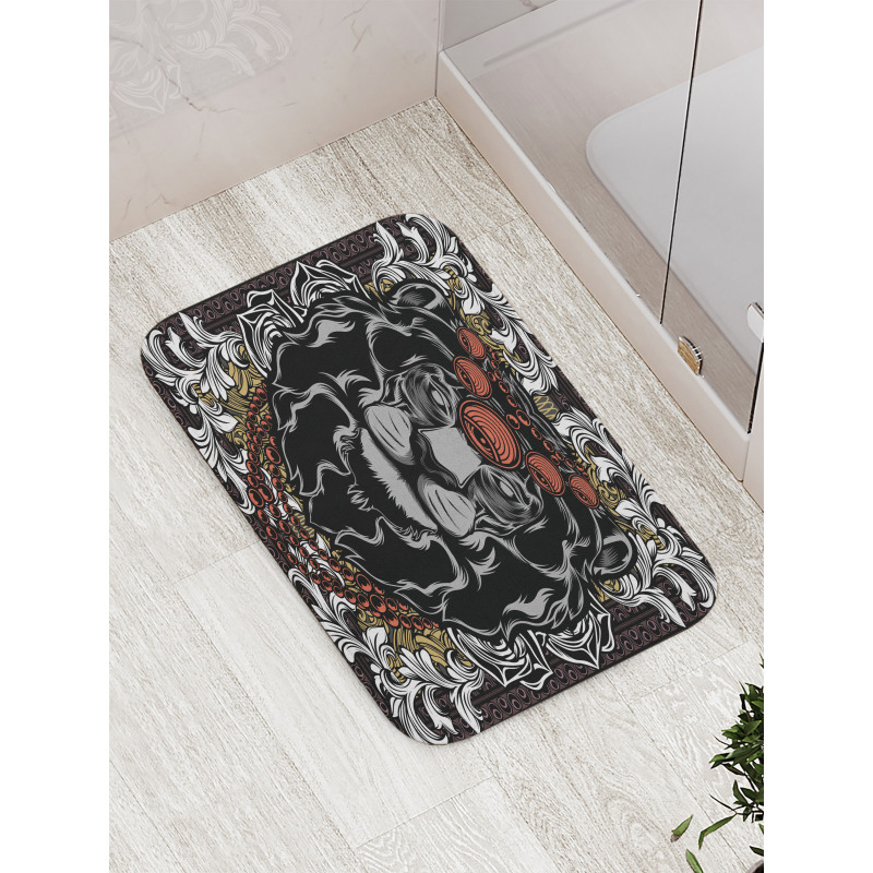 Jungle Emperor Lion Frame Bath Mat