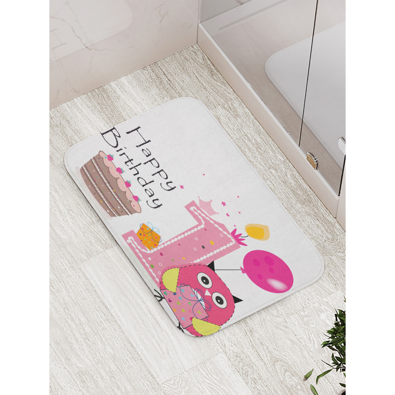 First Birthday Cake Bath Mat