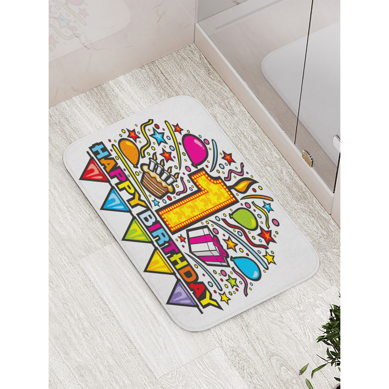 Pop Art Style Party Bath Mat