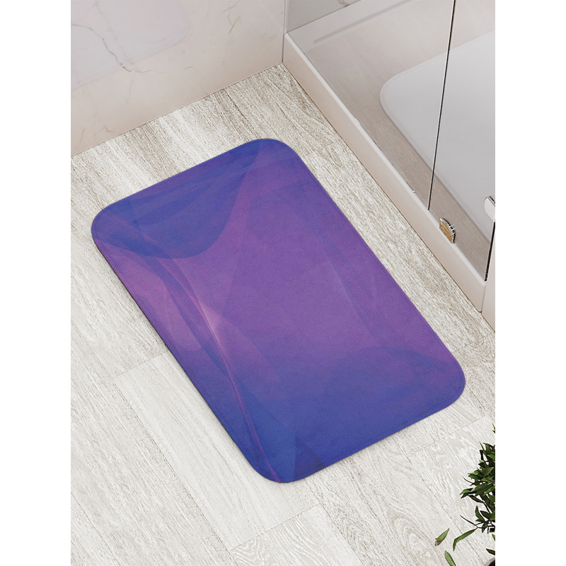 Indigo Wavy Modern Art Bath Mat