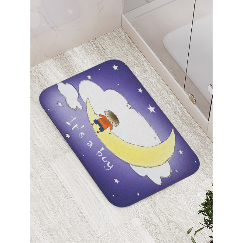 Boy Baby Sky Greeting Bath Mat