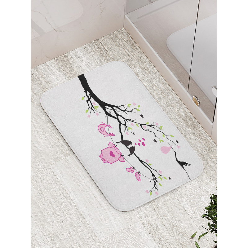 Newborn Girl Love Bath Mat