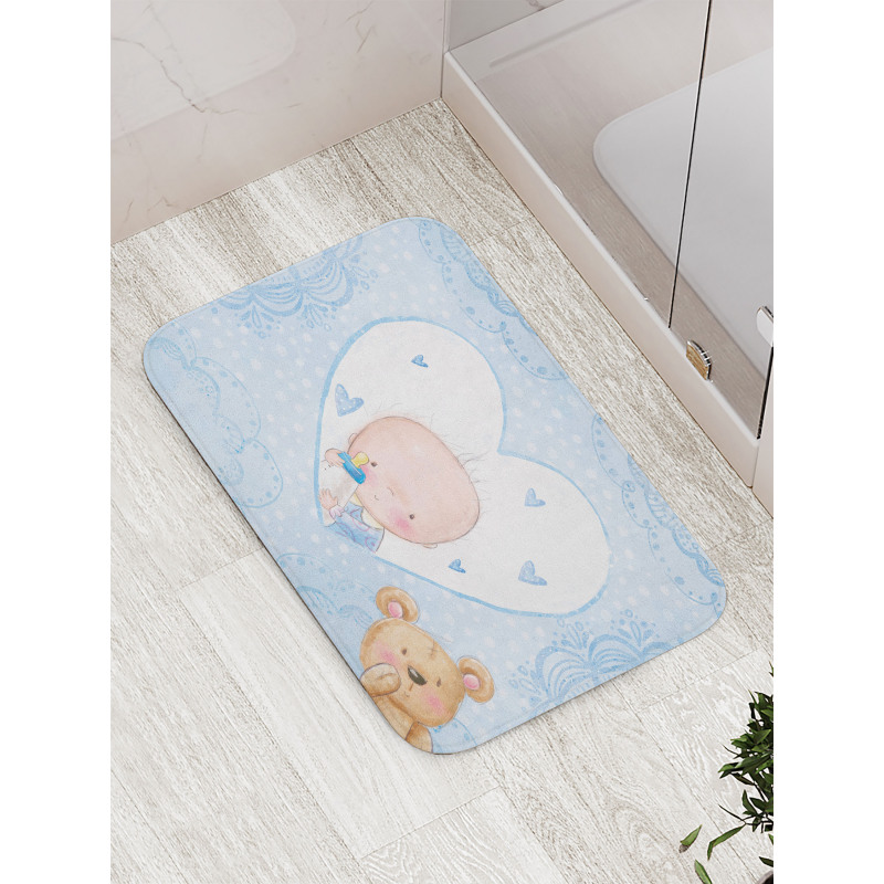 Baby Boy Teddy Bear Bath Mat