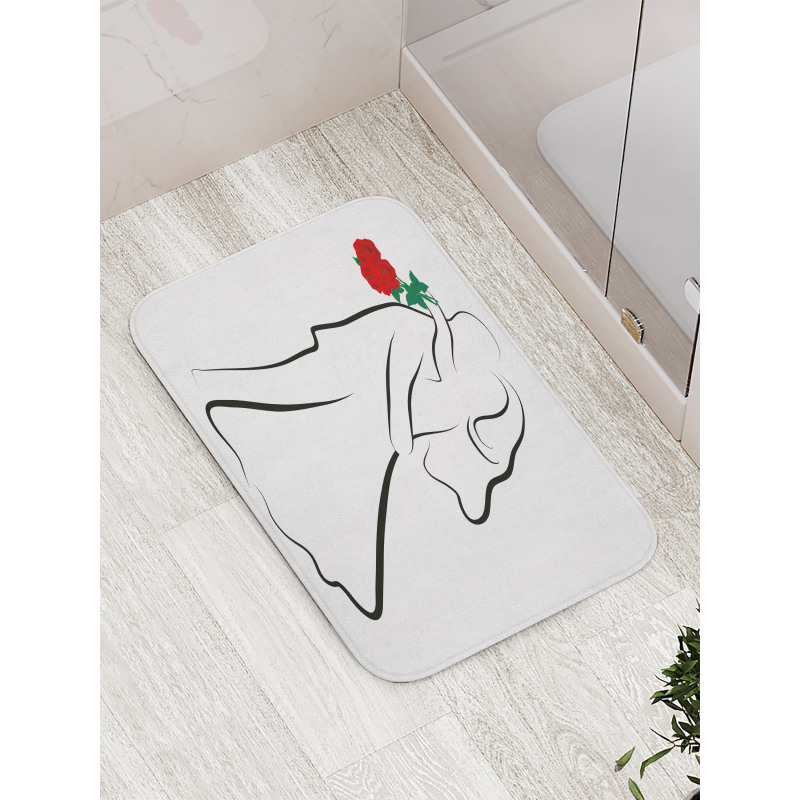 Silhouette Couple Bath Mat