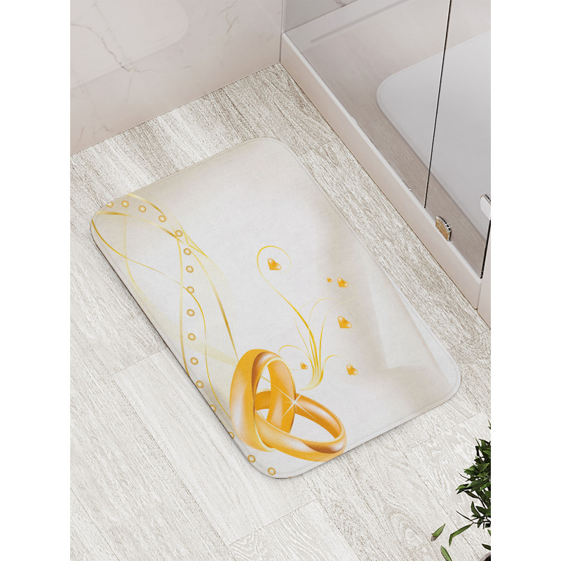 Rings Heart 3D Style Bath Mat