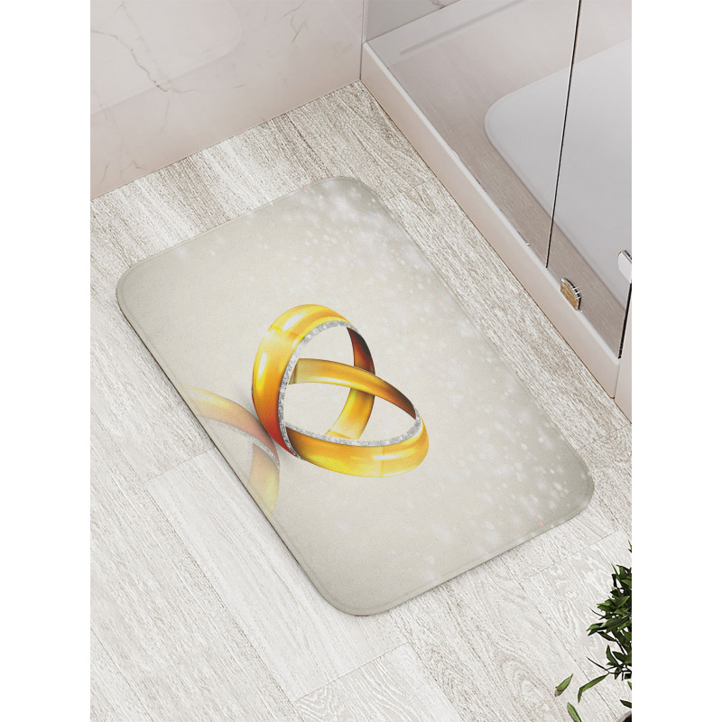 Pair of Rings Marriage Bath Mat