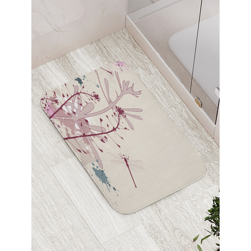 Grunge Drangonfly Bath Mat