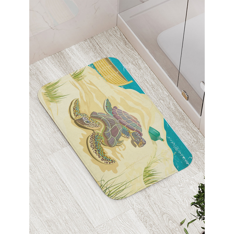 Sea Turtles Sand Boat Bath Mat