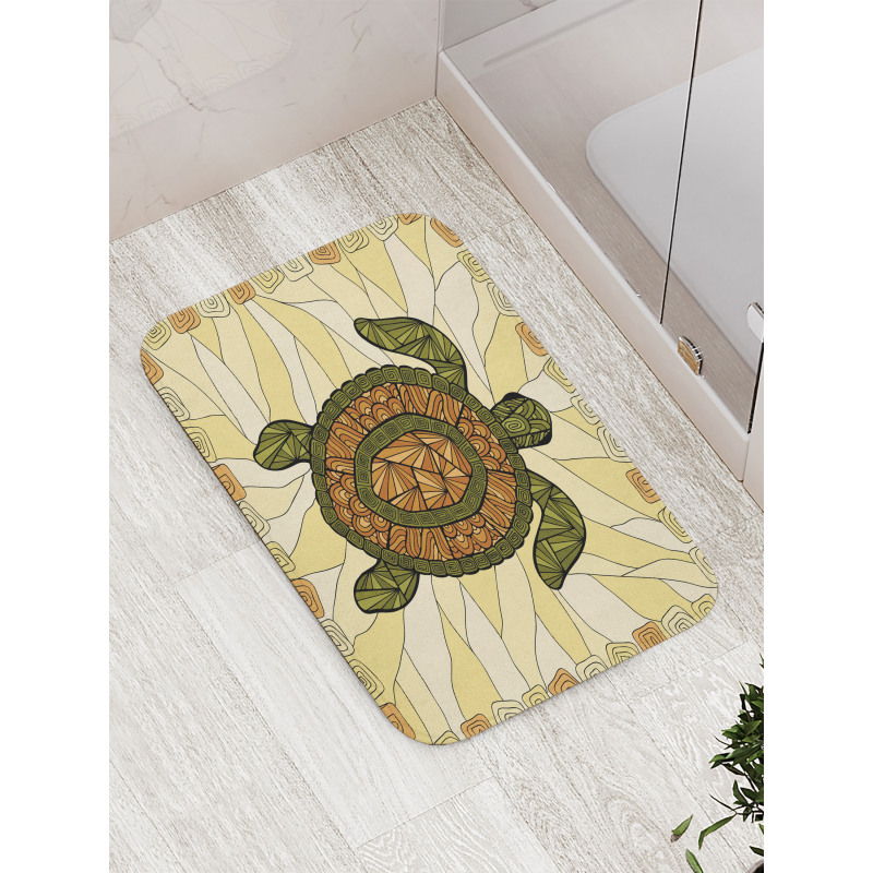 Turtle Zentangle Artwork Bath Mat