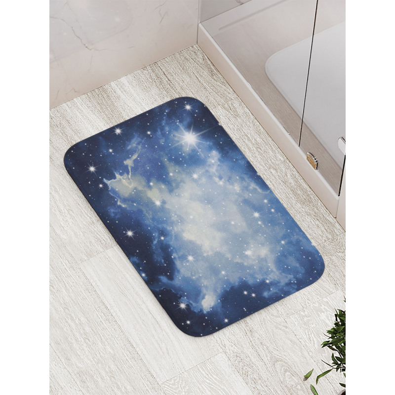 Blue Galaxies Bath Mat