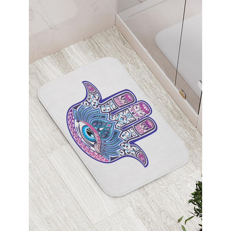 All Seeing Eye Lotus Motif Bath Mat